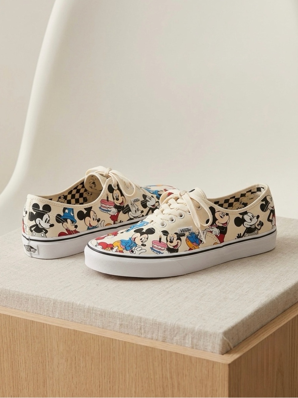 Vans Disney Mickey Mouse Cream Multi Slip-On Sneakers